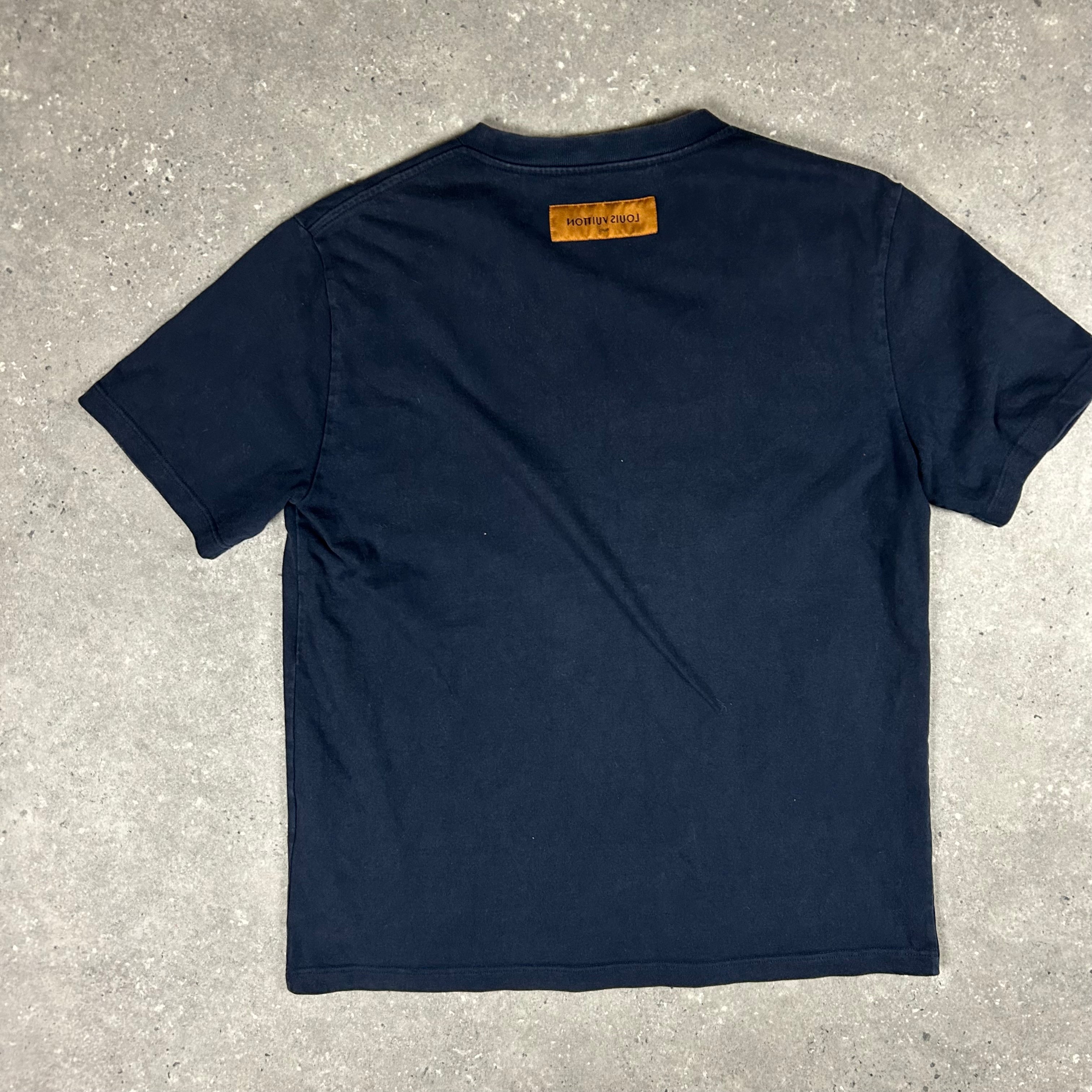 LOUIS VUITTON NAVY FLORAL T-SHIRT - (XL)