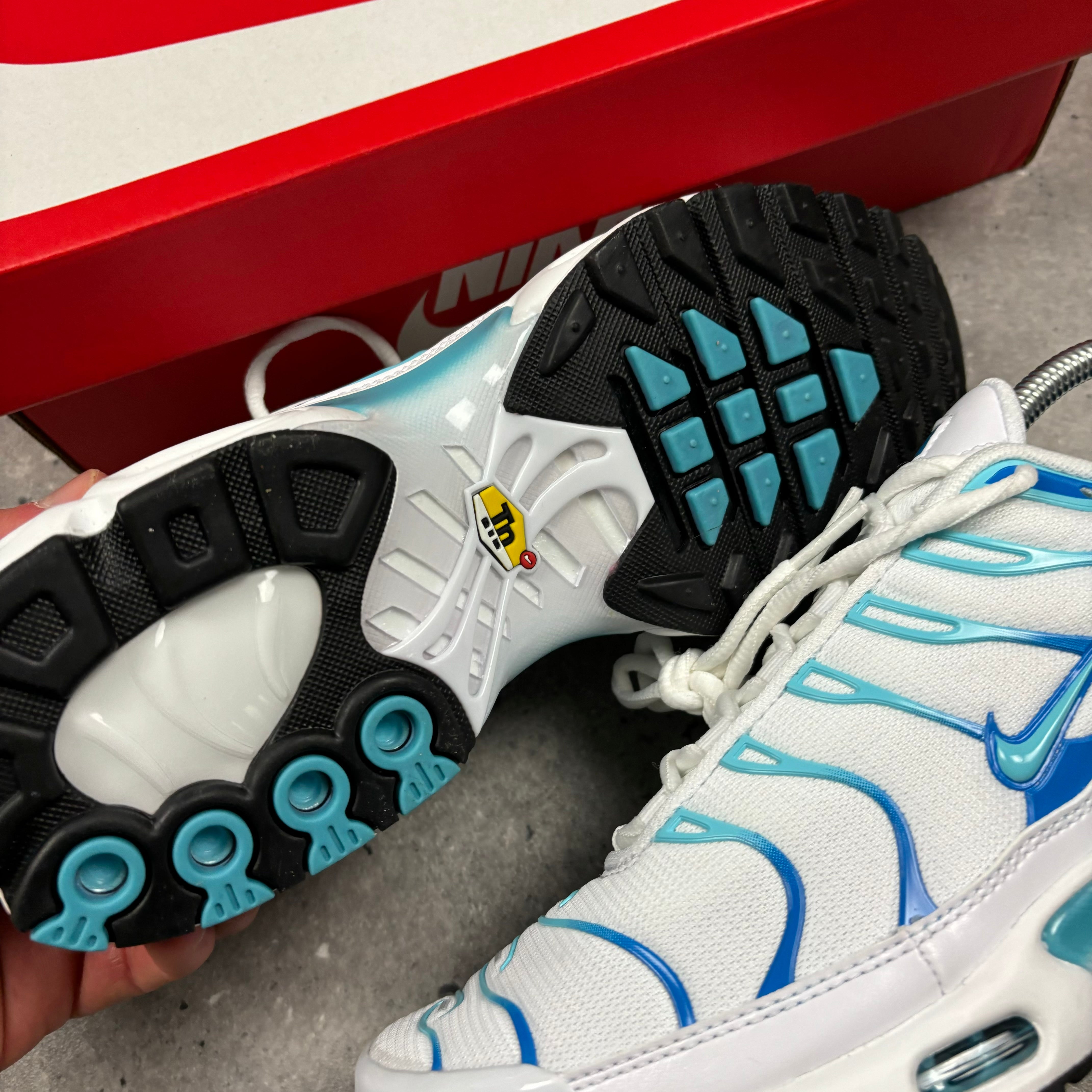 NIKE AIR MAX PLUS TNS - WHITE / BLUE POLARIZED