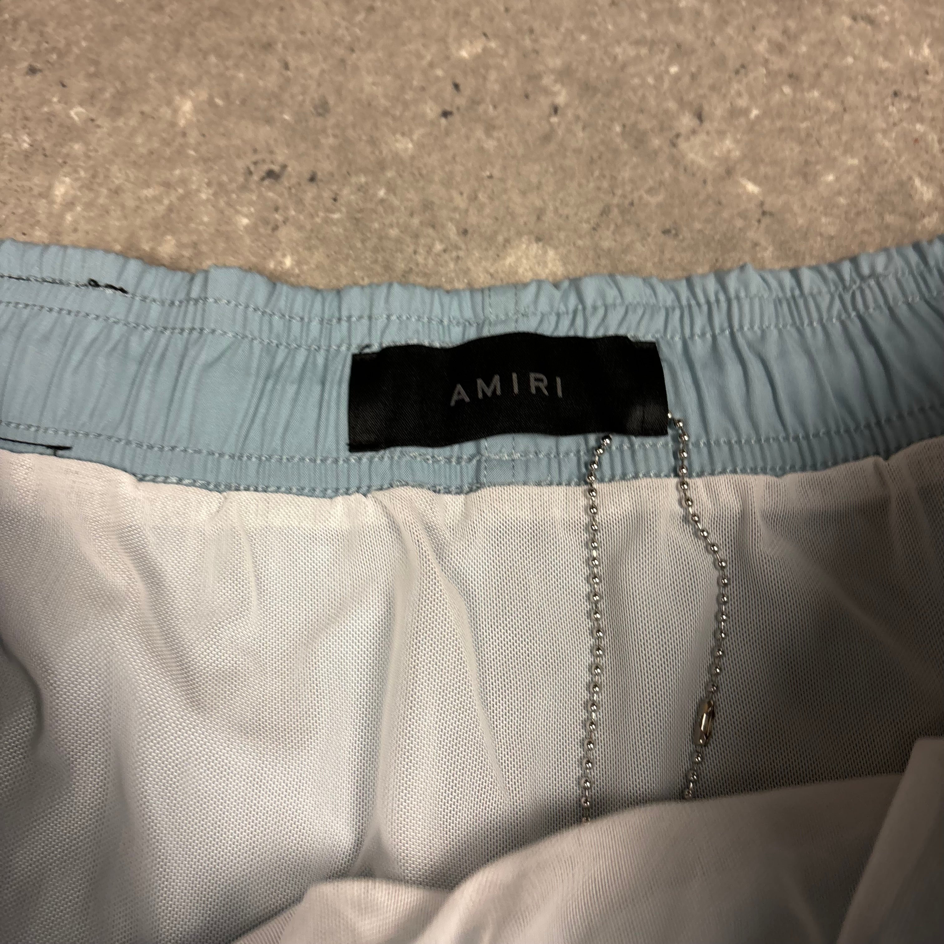 AMIRI DUSTY BLUE SWIM SHORTS - (XL)