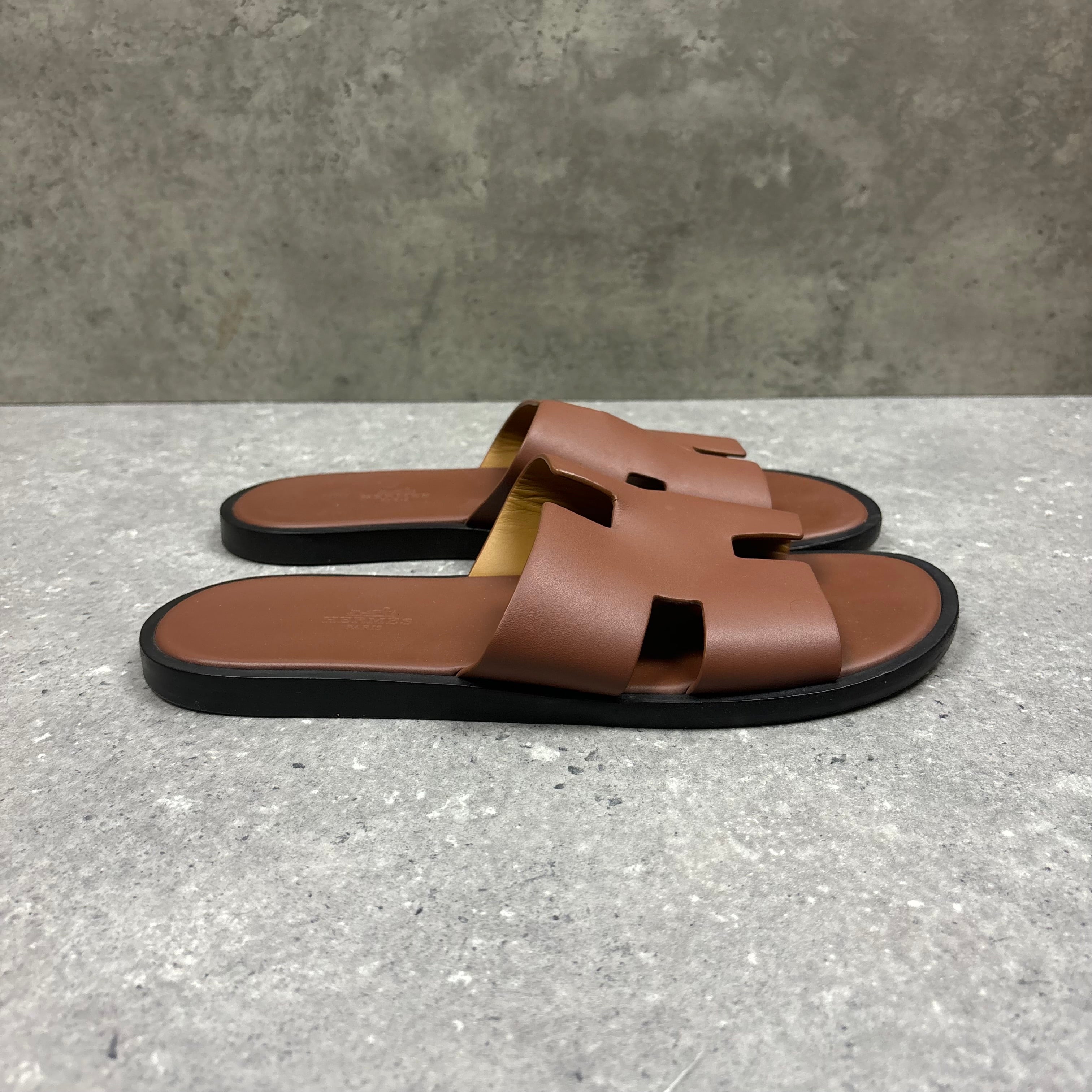 HERMES SANDALS BROWN - (EU40.5 / UK6.5)