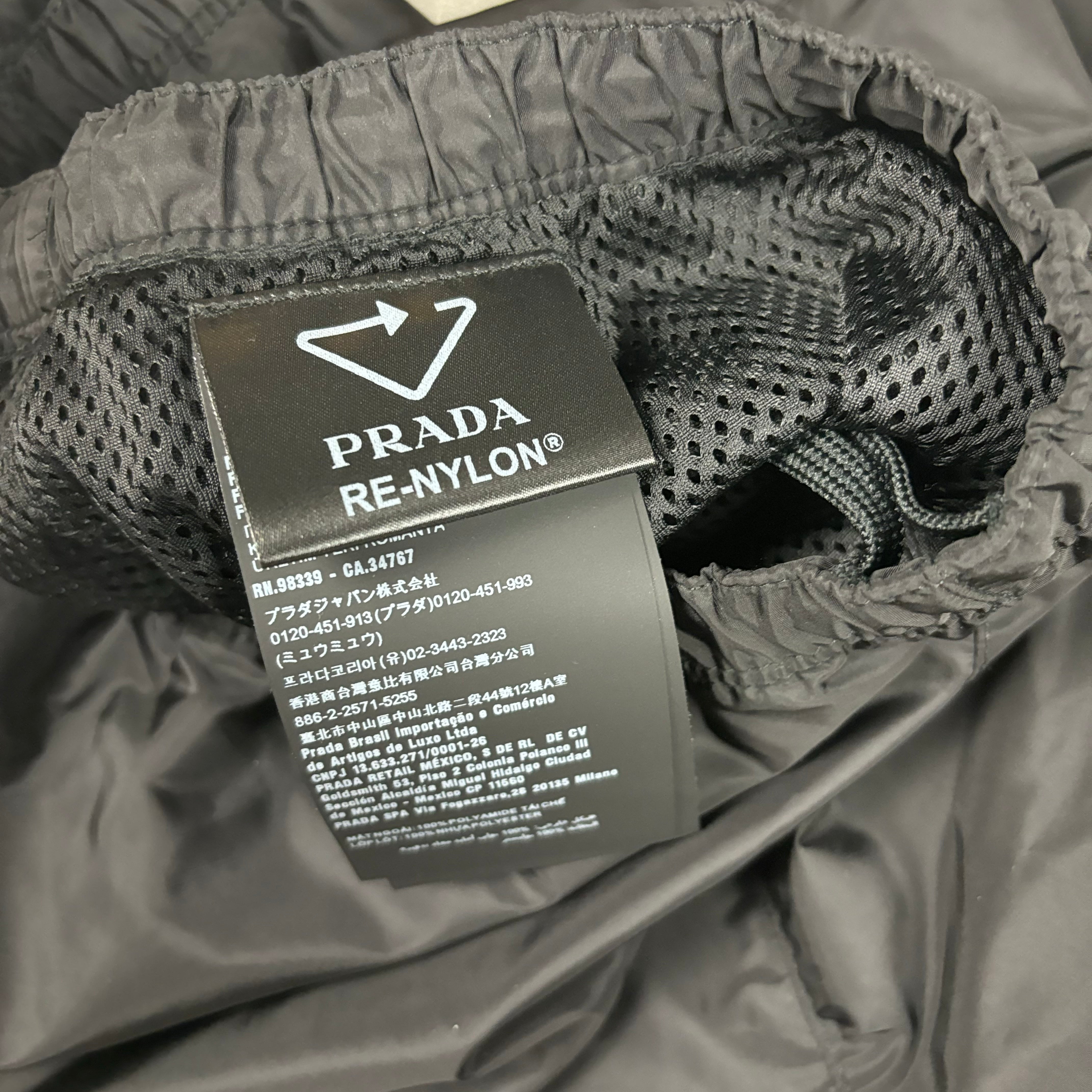 PRADA BERMUDA SWIM SHORTS BLACK - (L)