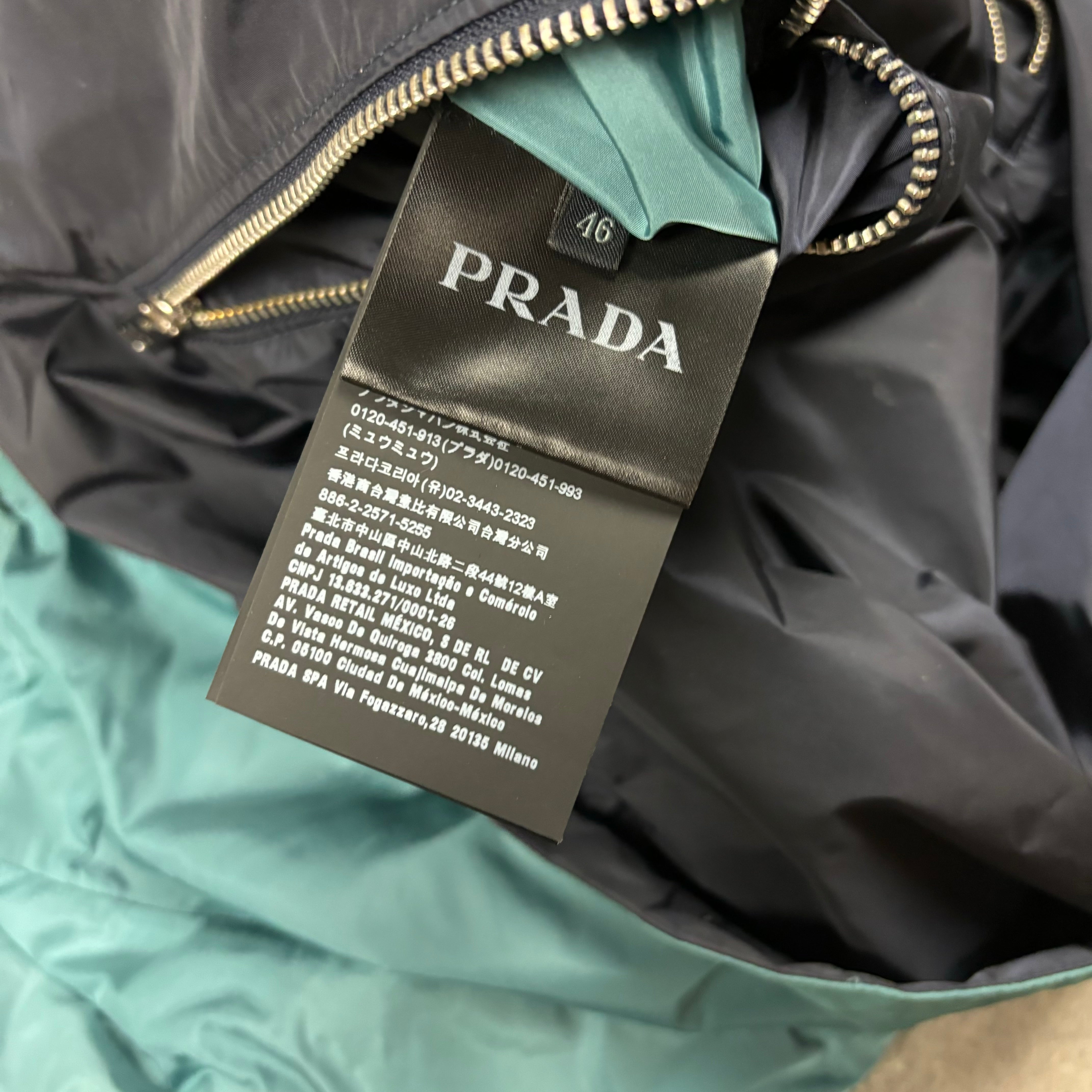 PRADA REVERSIBLE NYLON JACKET NAVY - (S)