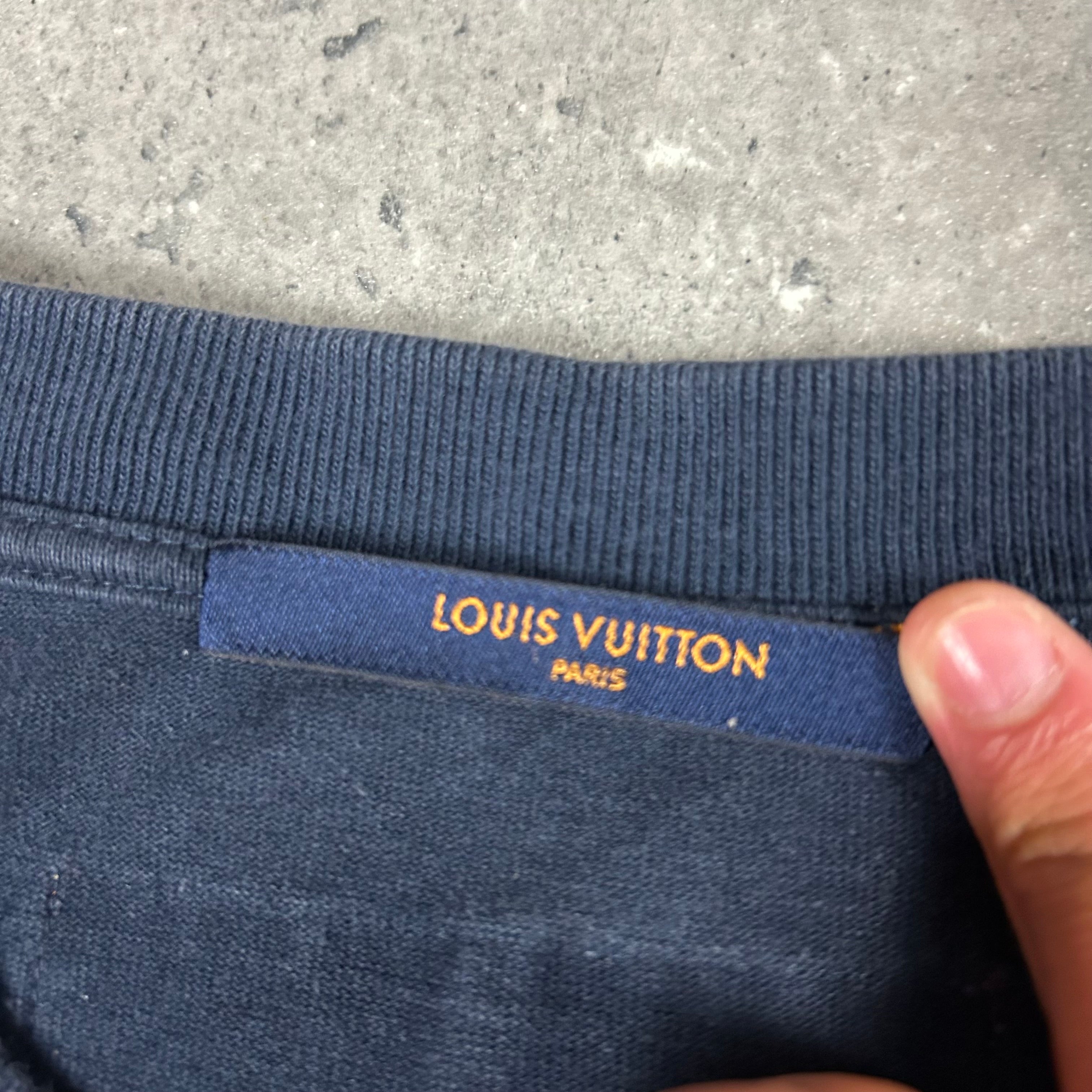 LOUIS VUITTON NAVY FLORAL T-SHIRT - (XL)