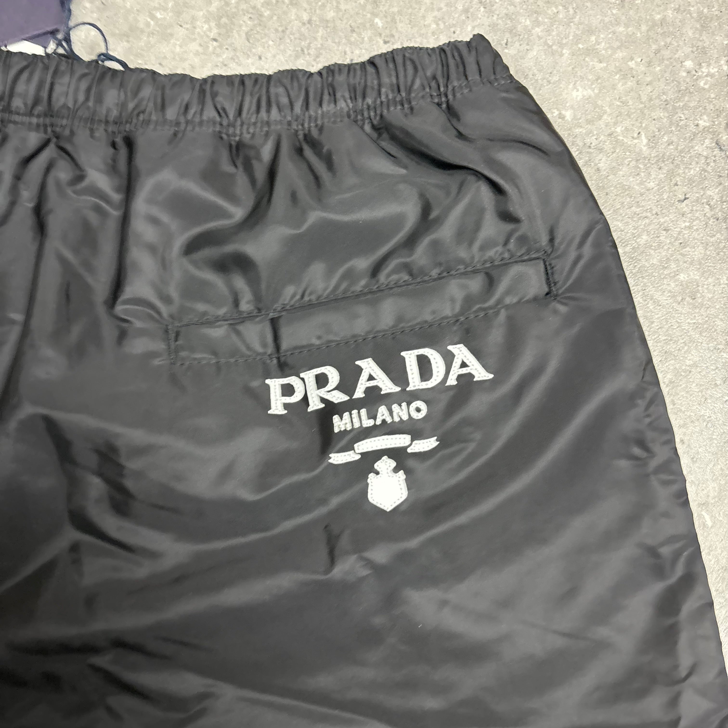PRADA MILANO SWIM SHORTS BLACK - (M)