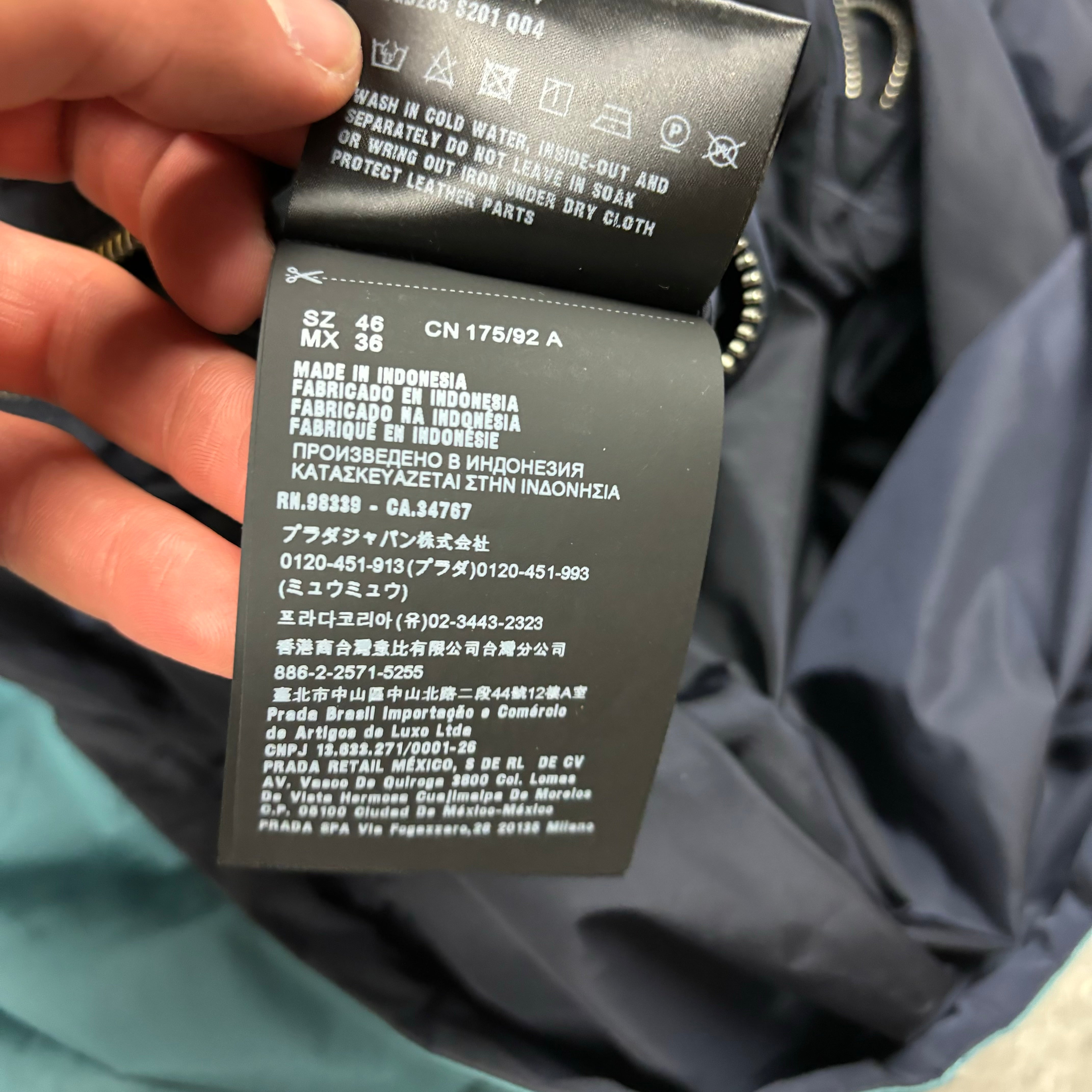 PRADA REVERSIBLE NYLON JACKET NAVY - (S)