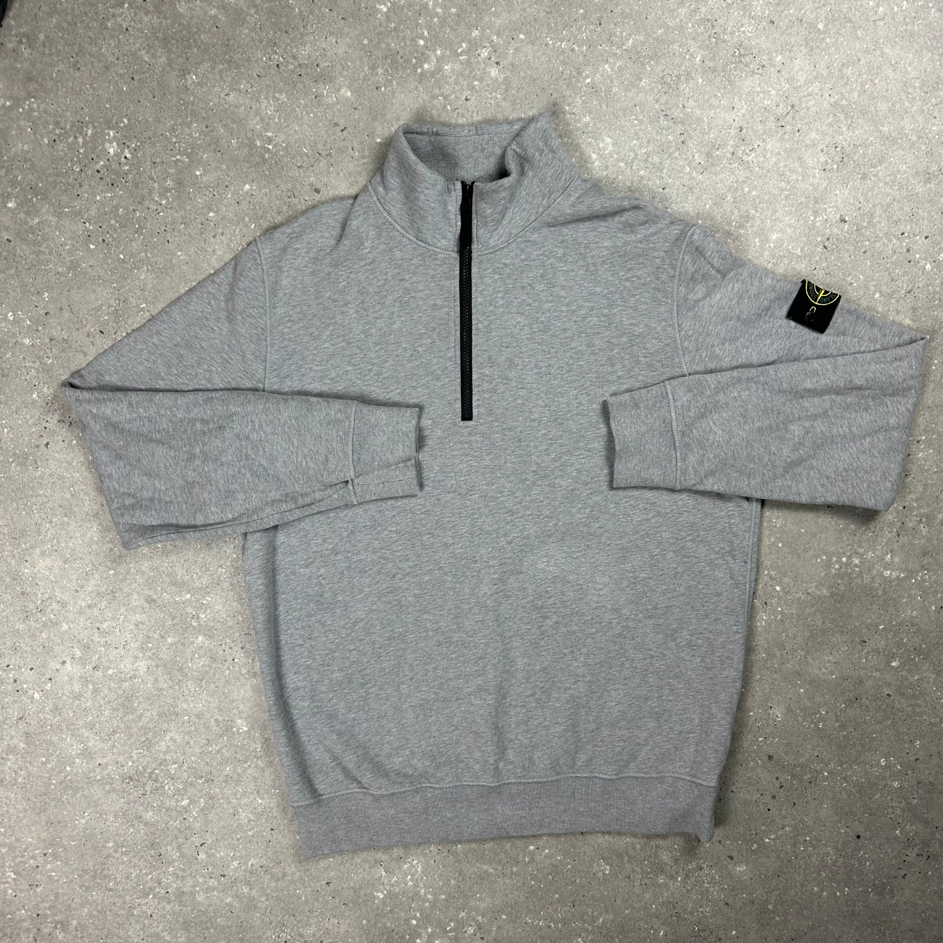 STONE ISLAND GREY 1/4 ZIP JUMPER - XL ( FITS L )