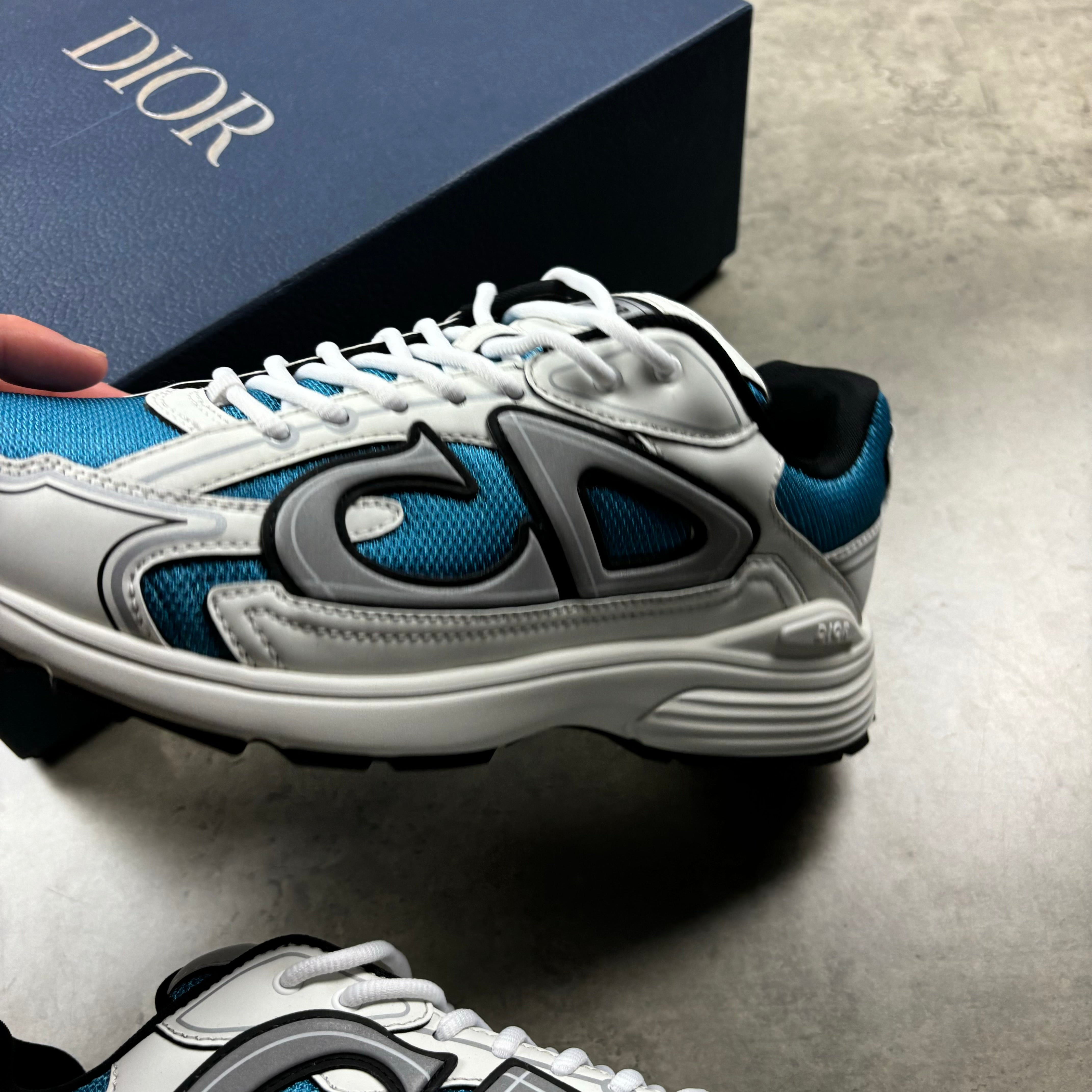 DIOR B30 TRAINERS - BLUE / WHITE