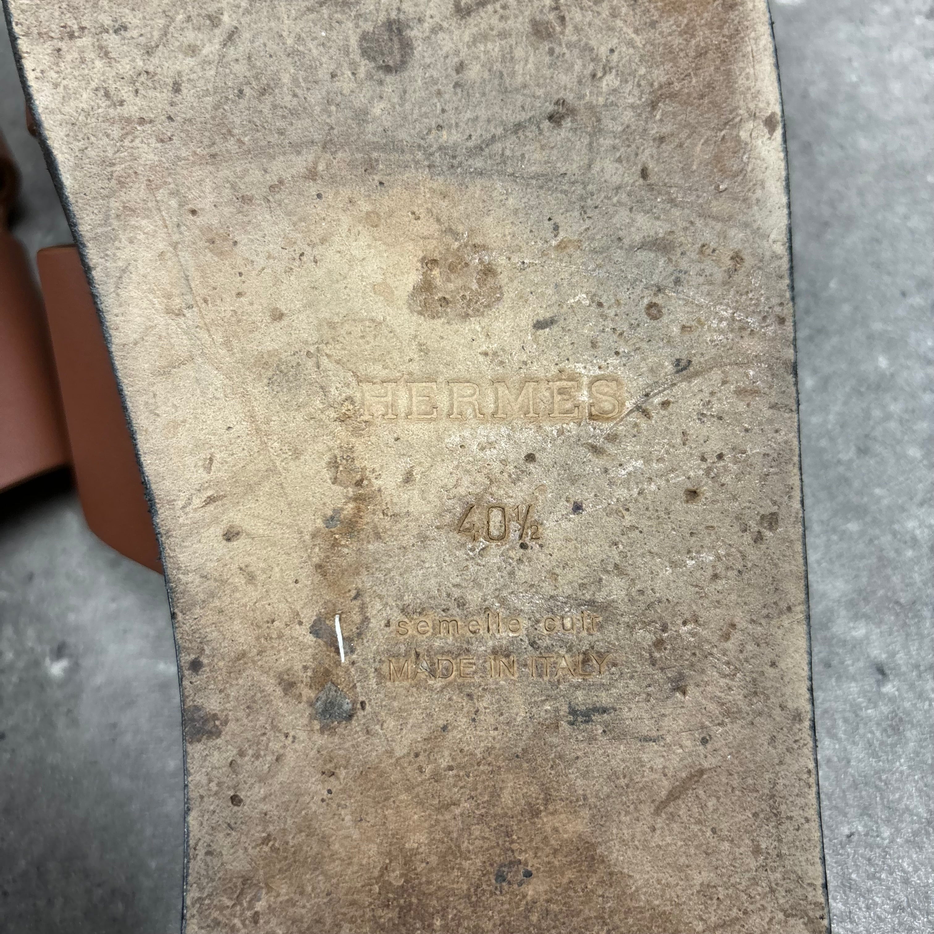 HERMES SANDALS BROWN - (EU40.5 / UK6.5)