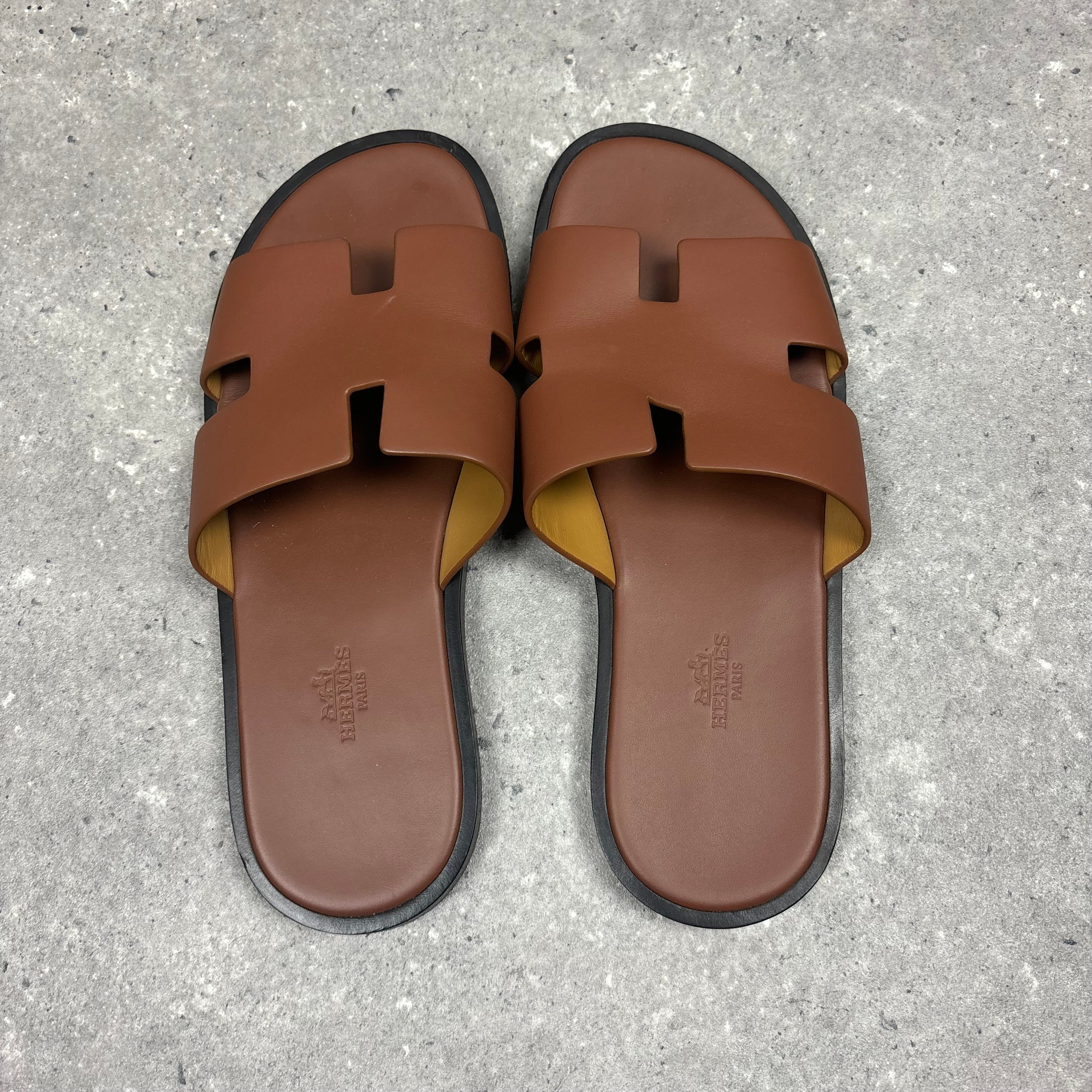 HERMES SANDALS BROWN - (EU40.5 / UK6.5)