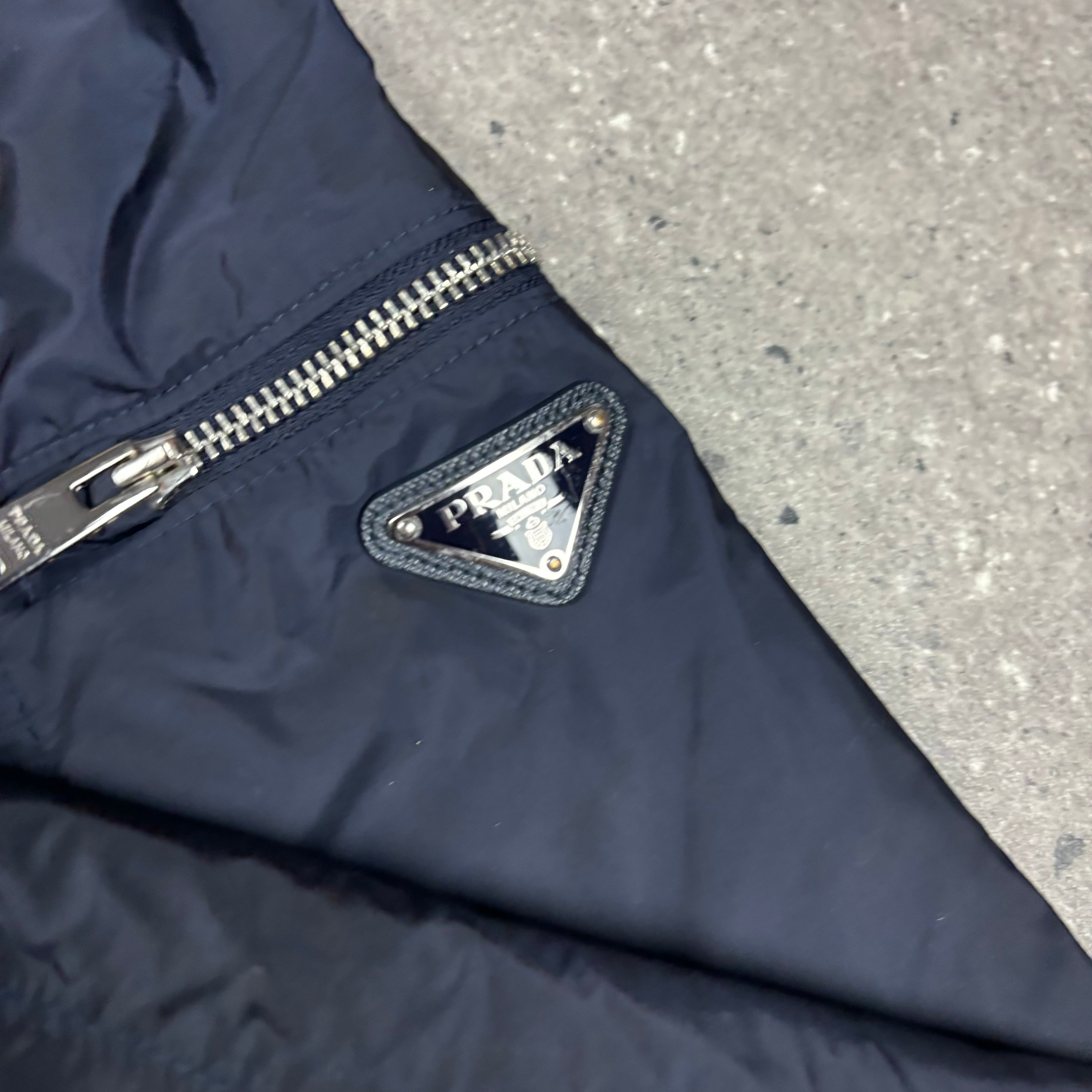 PRADA REVERSIBLE NYLON JACKET NAVY - (S)