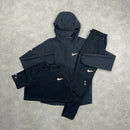 NIKE REPEL WINDRUNNER, T-SHIRT & STRIDE BOTTOMS 3 PIECE SET - BLACK