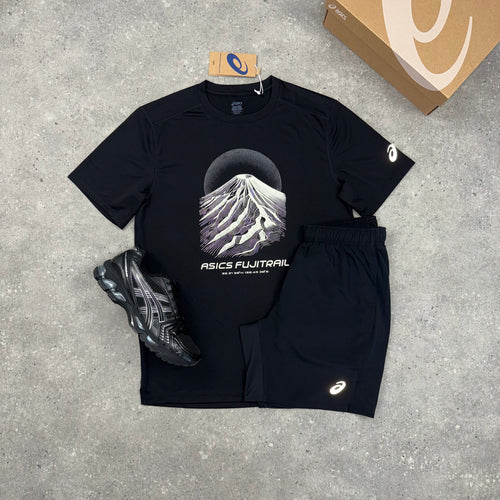 ASICS FUJITRAIL T-SHIRT & SHORT SET - BLACK