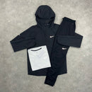NIKE REPEL WINDRUNNER, T-SHIRT & STRIDE BOTTOMS 3 PIECE SET - BLACK/WHITE
