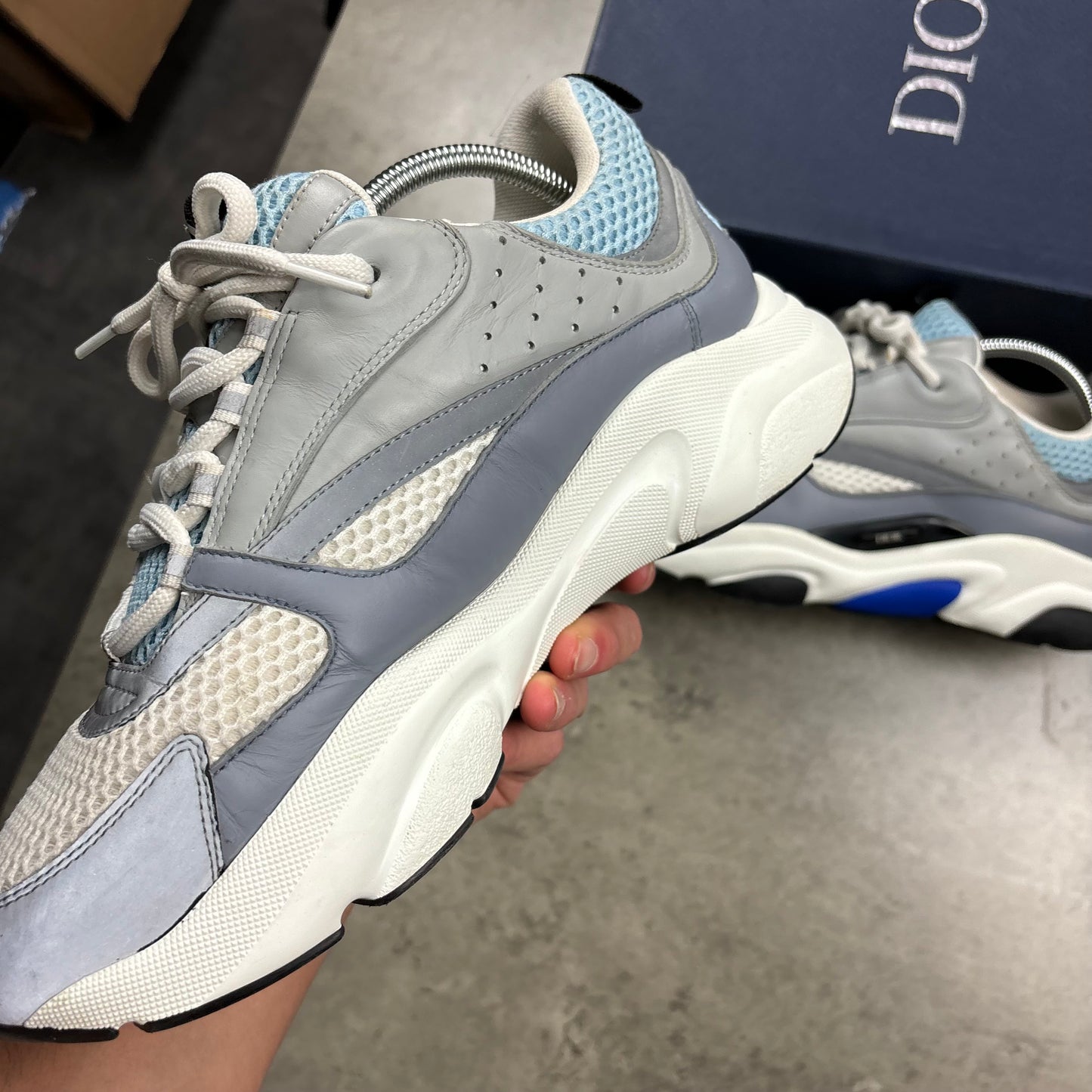 DIOR B22 TRAINERS - BABY BLUE (FITS 10)