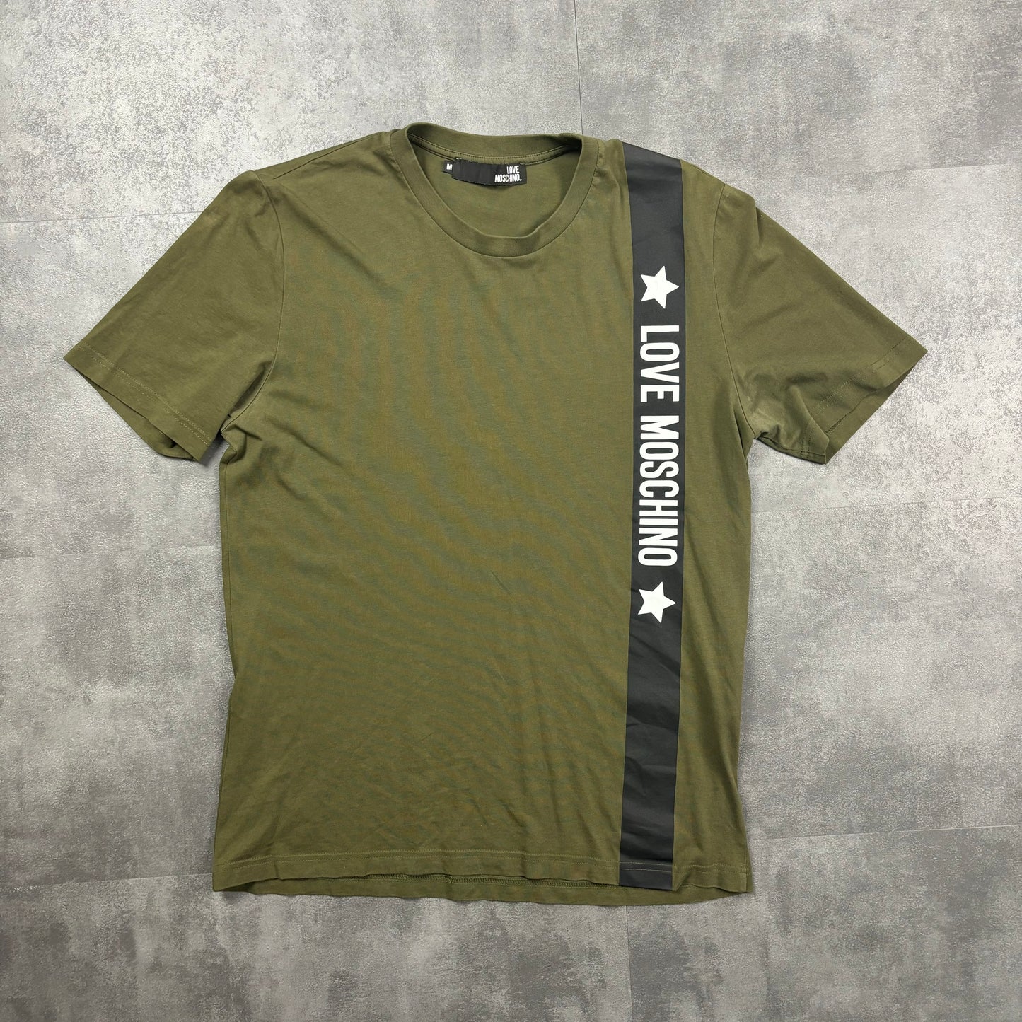 MOSCHINO T SHIRT - KHAKI (FITS S/M)