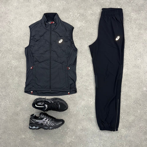 ASICS ROAD GILET & CORE WOVEN PANT SET - PERFORMANCE BLACK