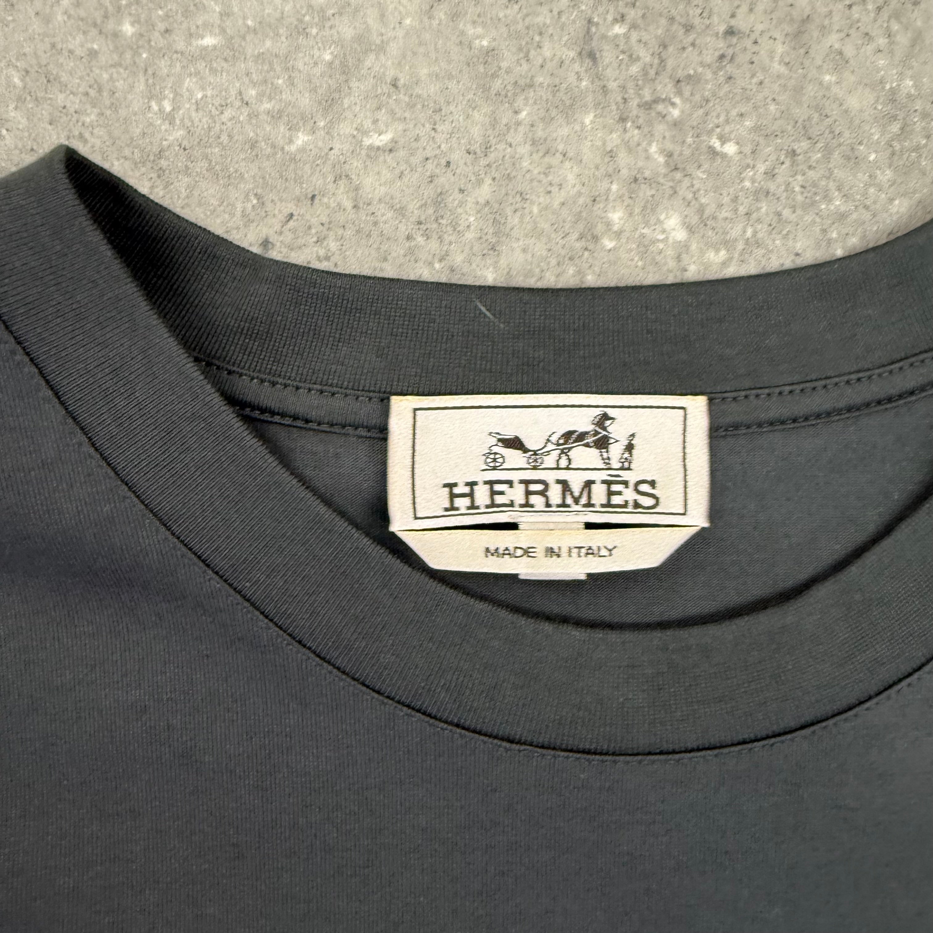 HERMES T-SHIRT DARK GREY - (S)