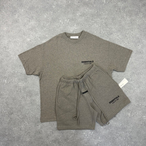 ESSENTIALS SS25 - T-SHIRT & SHORT SET - HEATHER GREY
