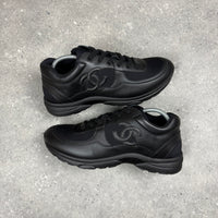 CHANEL RUNNERS BLACK LEATHER -  (EU44 / UK10)