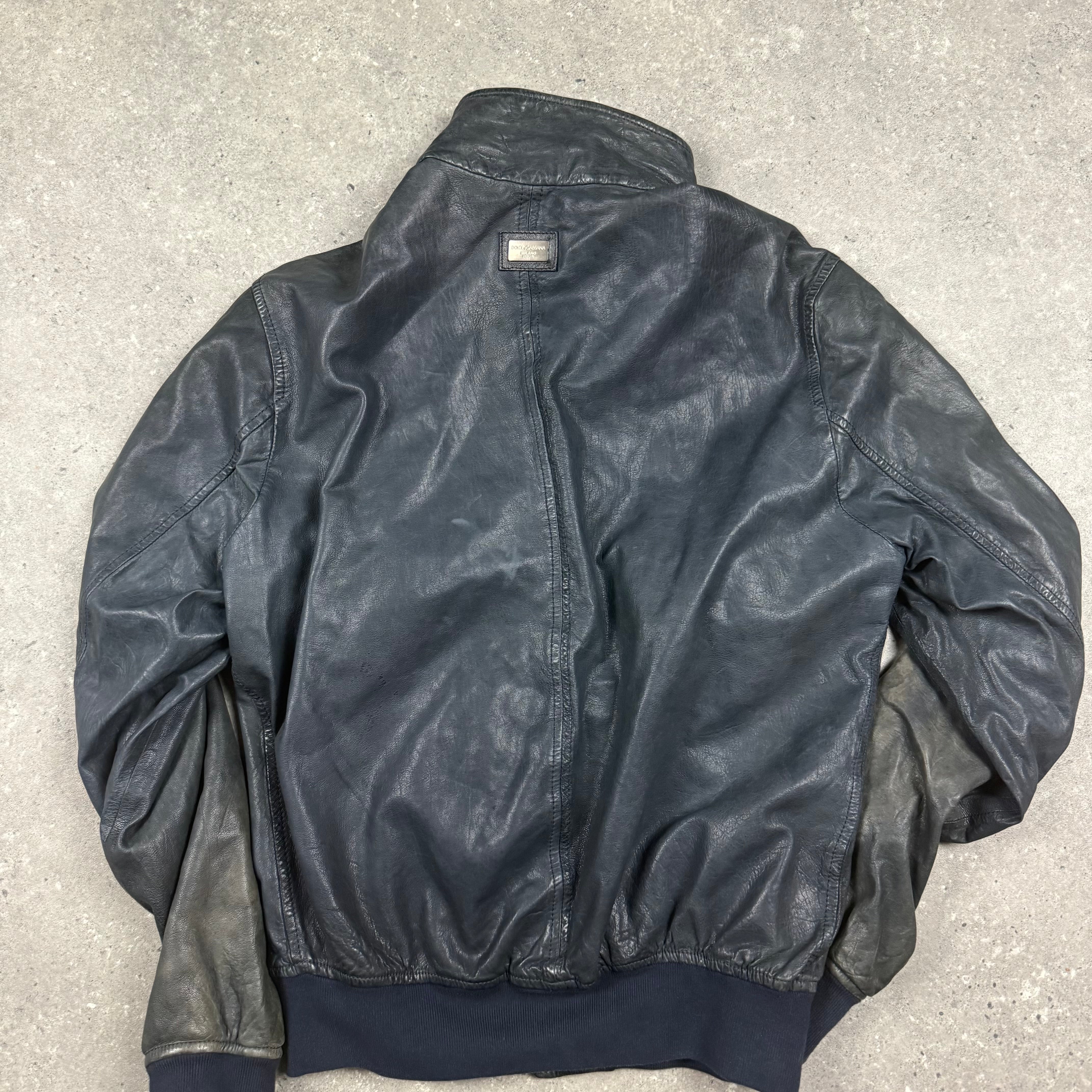 DOLCE & GABBANA LEATHER JACKET - (XS)