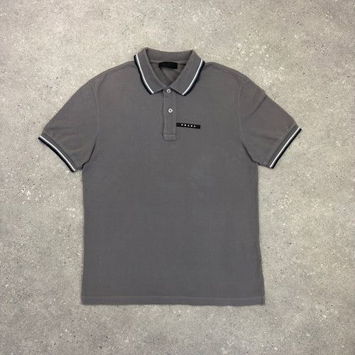 PRADA POLO T-SHIRT GREY - (M)