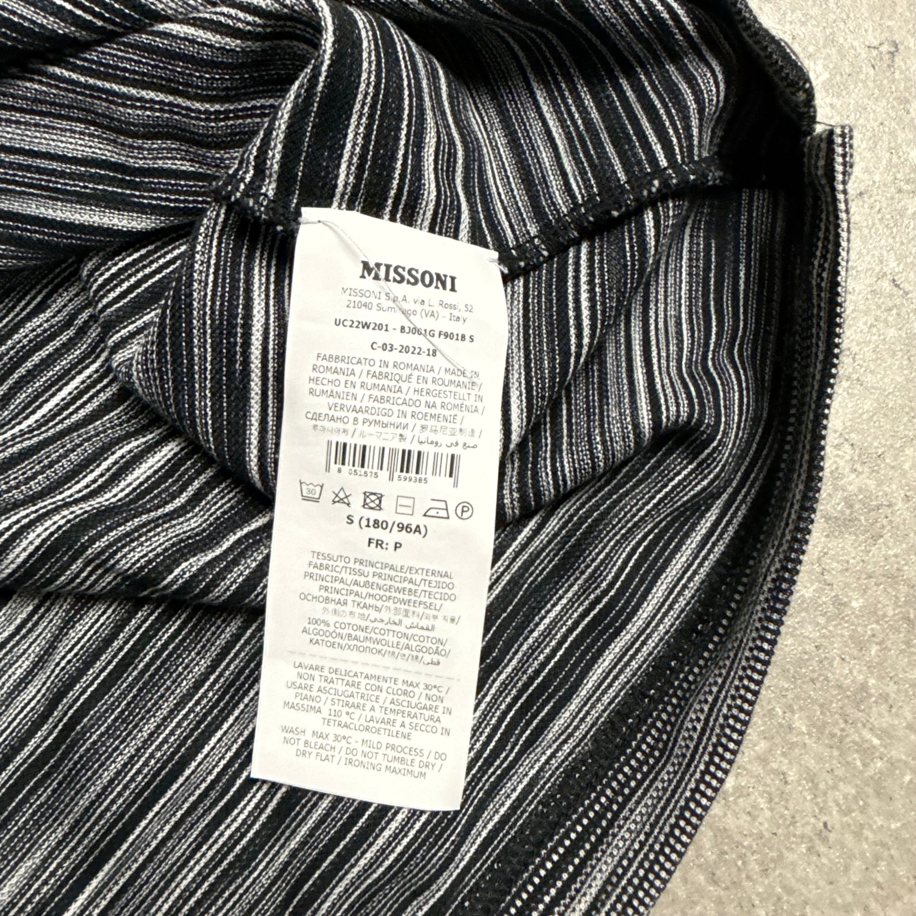 MISSONI POLO T-SHIRT BLACK - (FITS S/M)