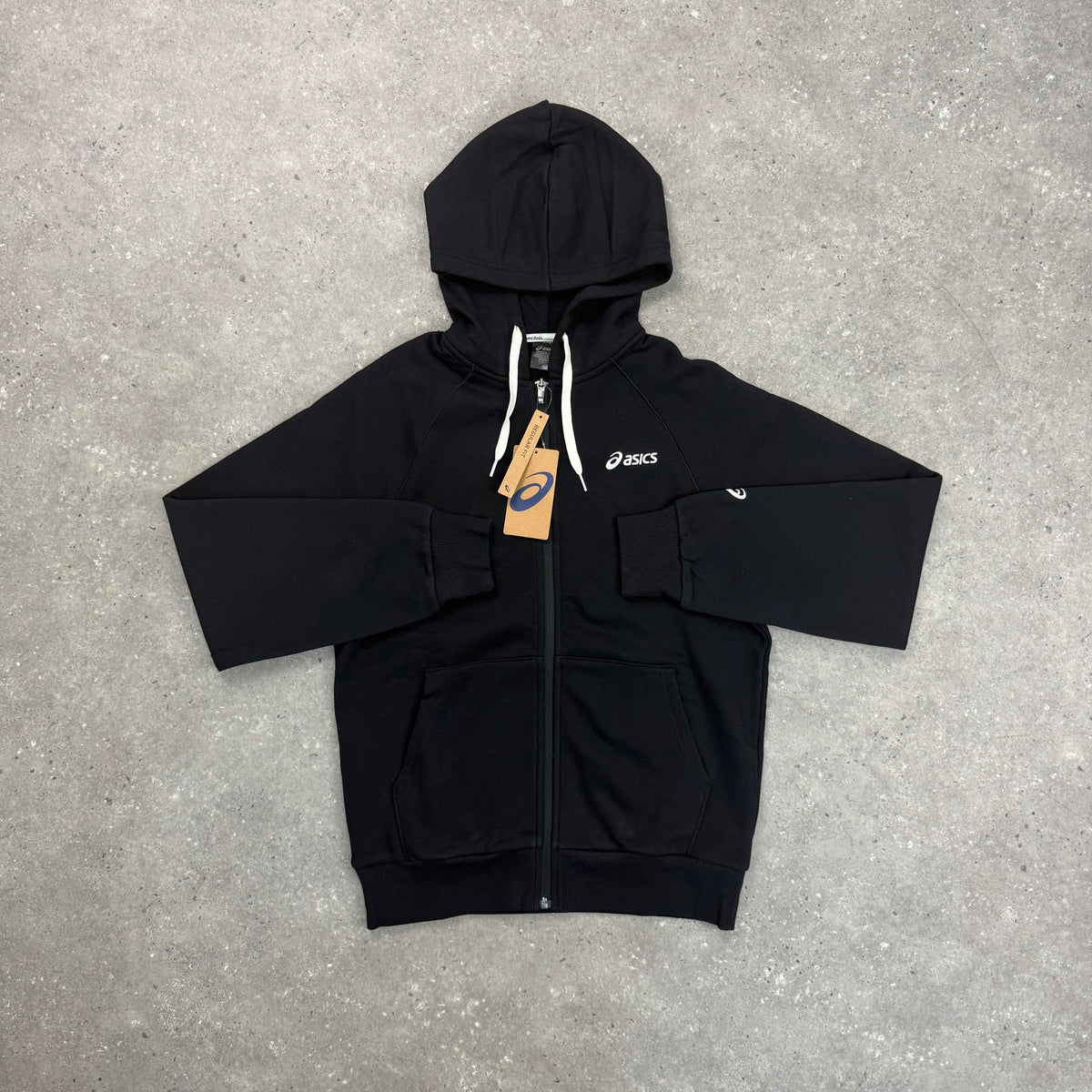 ASICS FLEECE FULL ZIP HOODIE - BLACK