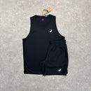 ASICS CORE VEST & SHORT SET - BLACK