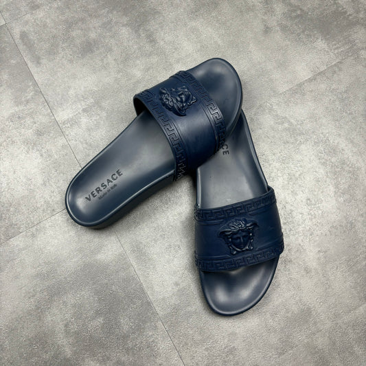 VERSACE SLIDERS - NAVY (FIT 10-11)