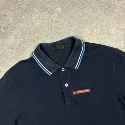 PRADA NAVY POLO T-SHIRT (FITS S)