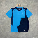 ASICS CURVED T-SHIRT & SHORT SET - NAVY / BLUE