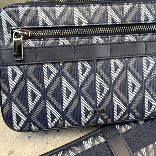 DIOR DIAMOND MESSENGER BAG - NAVY