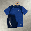 ASICS ROAD T-SHIRT & ICON SHORT SET - DARK COBALT / NAVY