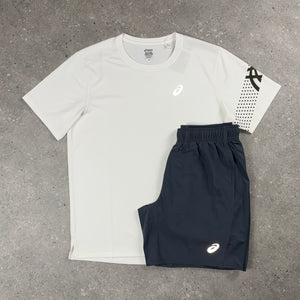 ASICS ICON T-SHIRT & 7" SHORTS - WHITE / GREY