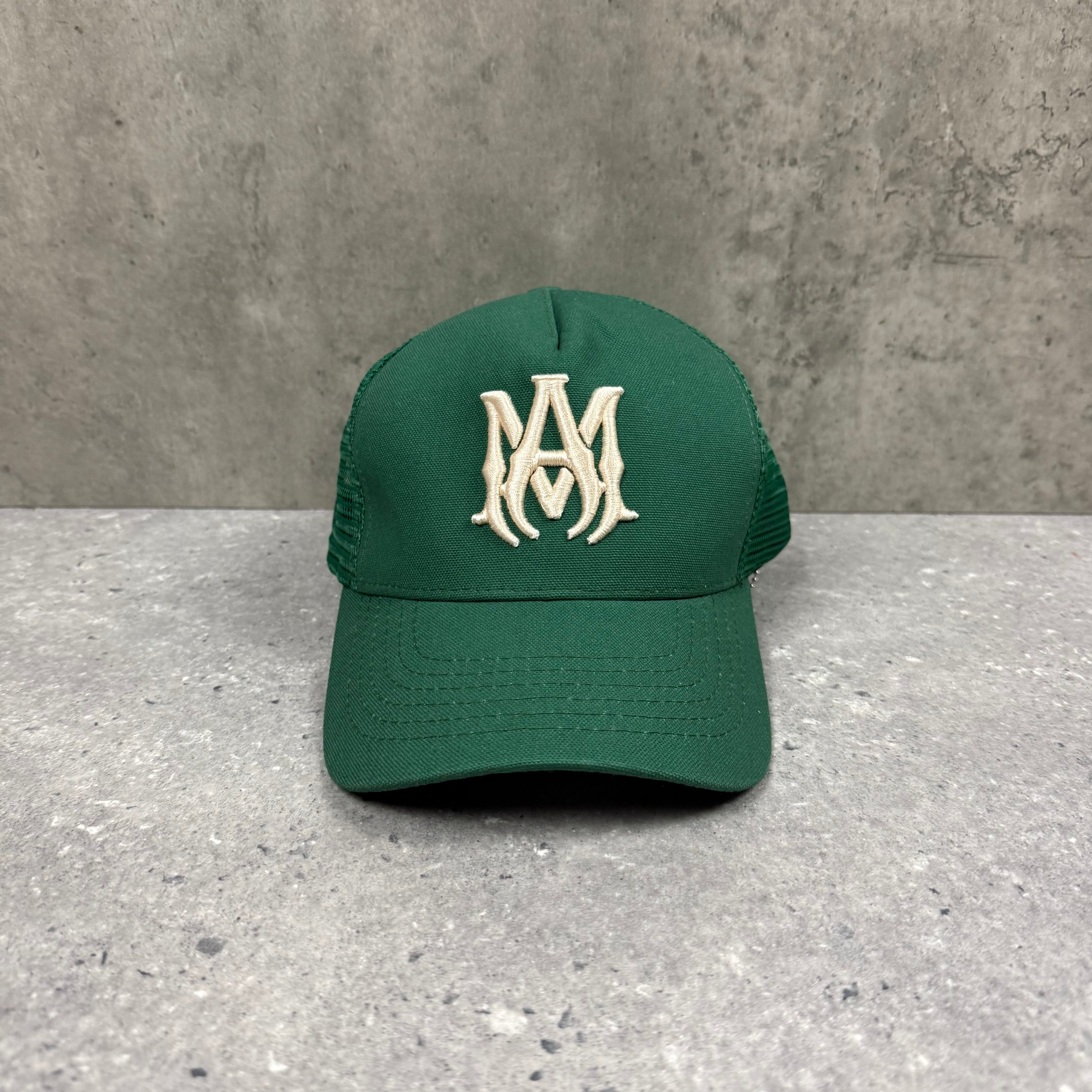 AMIRI GREEN MA LOGO TRUCKER CAP