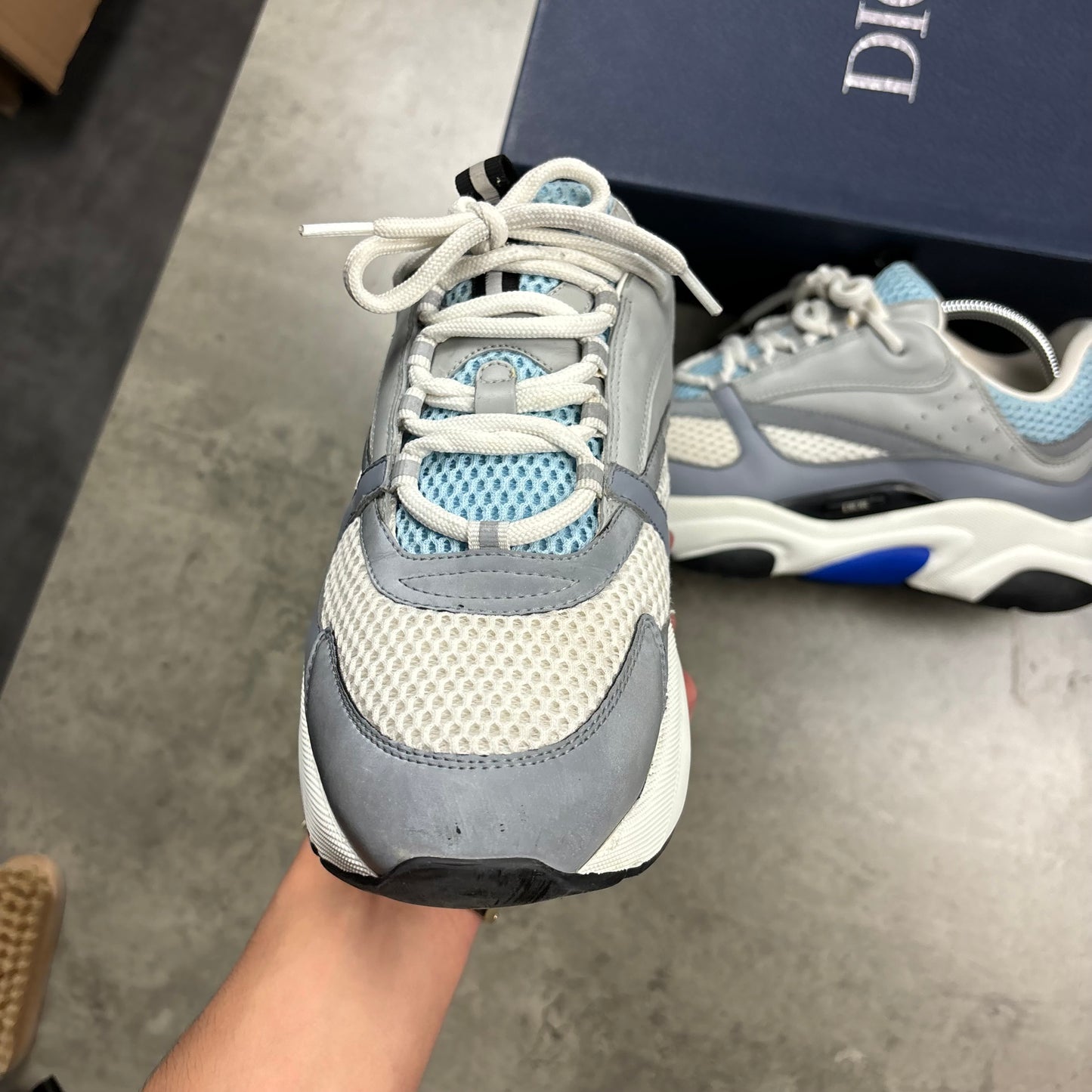 DIOR B22 TRAINERS - BABY BLUE (FITS 10)