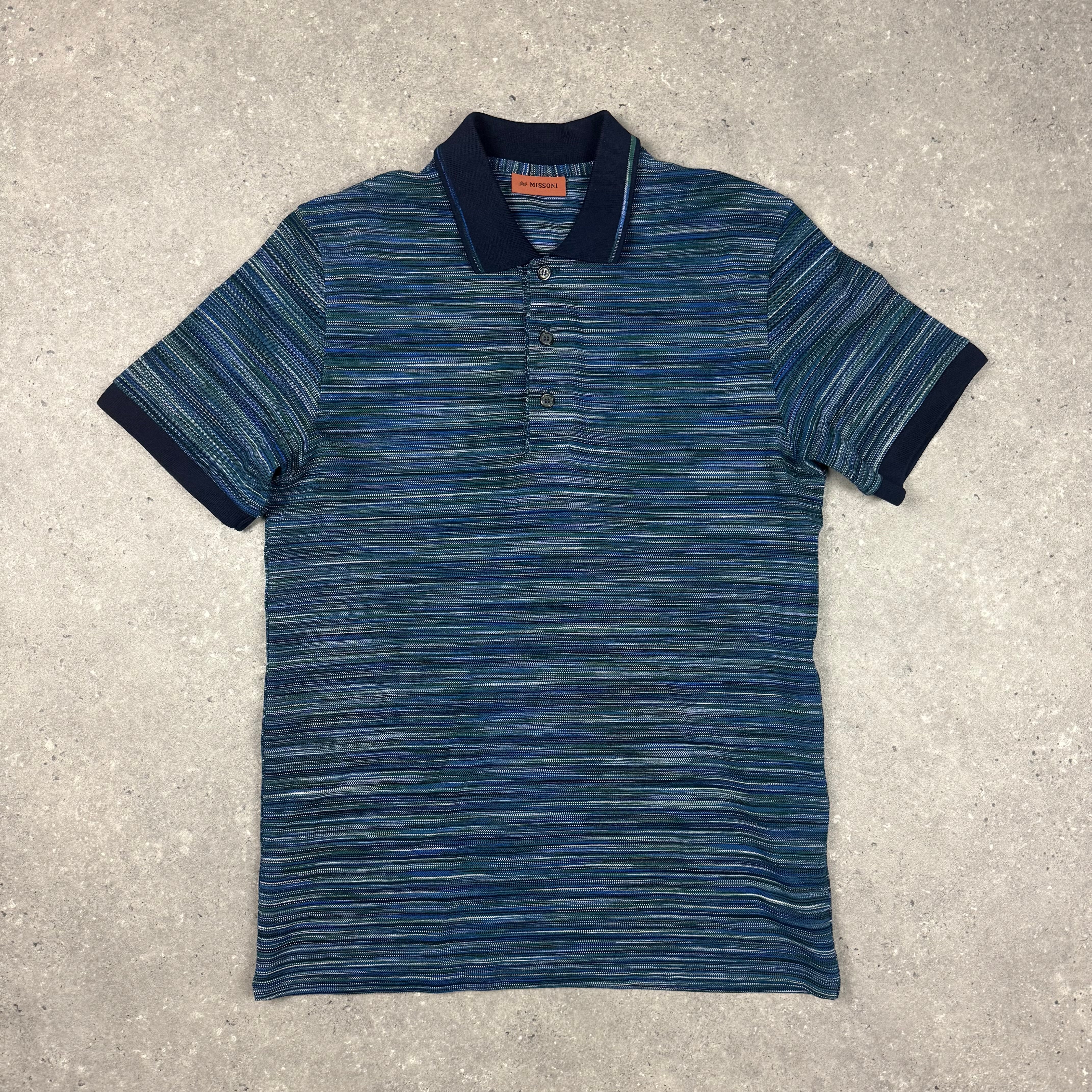 MISSONI POLO T-SHIRT BLUE/GREEN - (M)