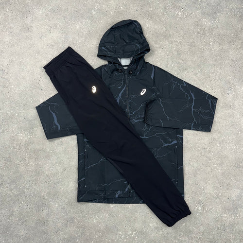 ASICS ENCHANTED WINDRUNNER JACKET & CORE PANTS SET - BLACK