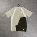 ASICS ROAD T-SHIRT & ICON SHORT SET - BEIGE / CREAM