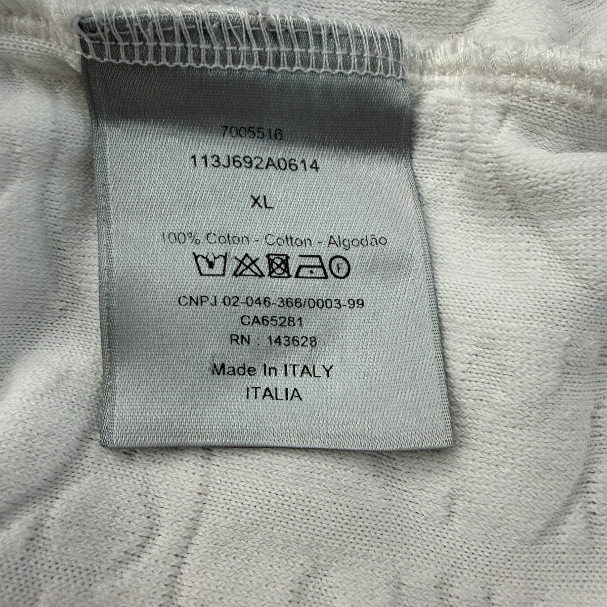 DIOR TOWEL T-SHIRT WHITE - XL