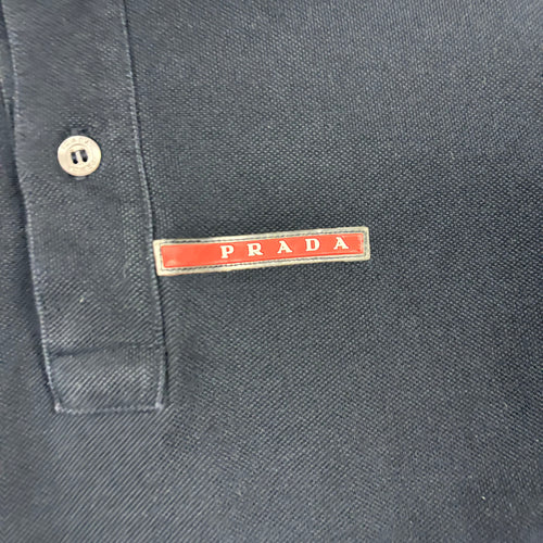 PRADA NAVY POLO T-SHIRT (FITS S)