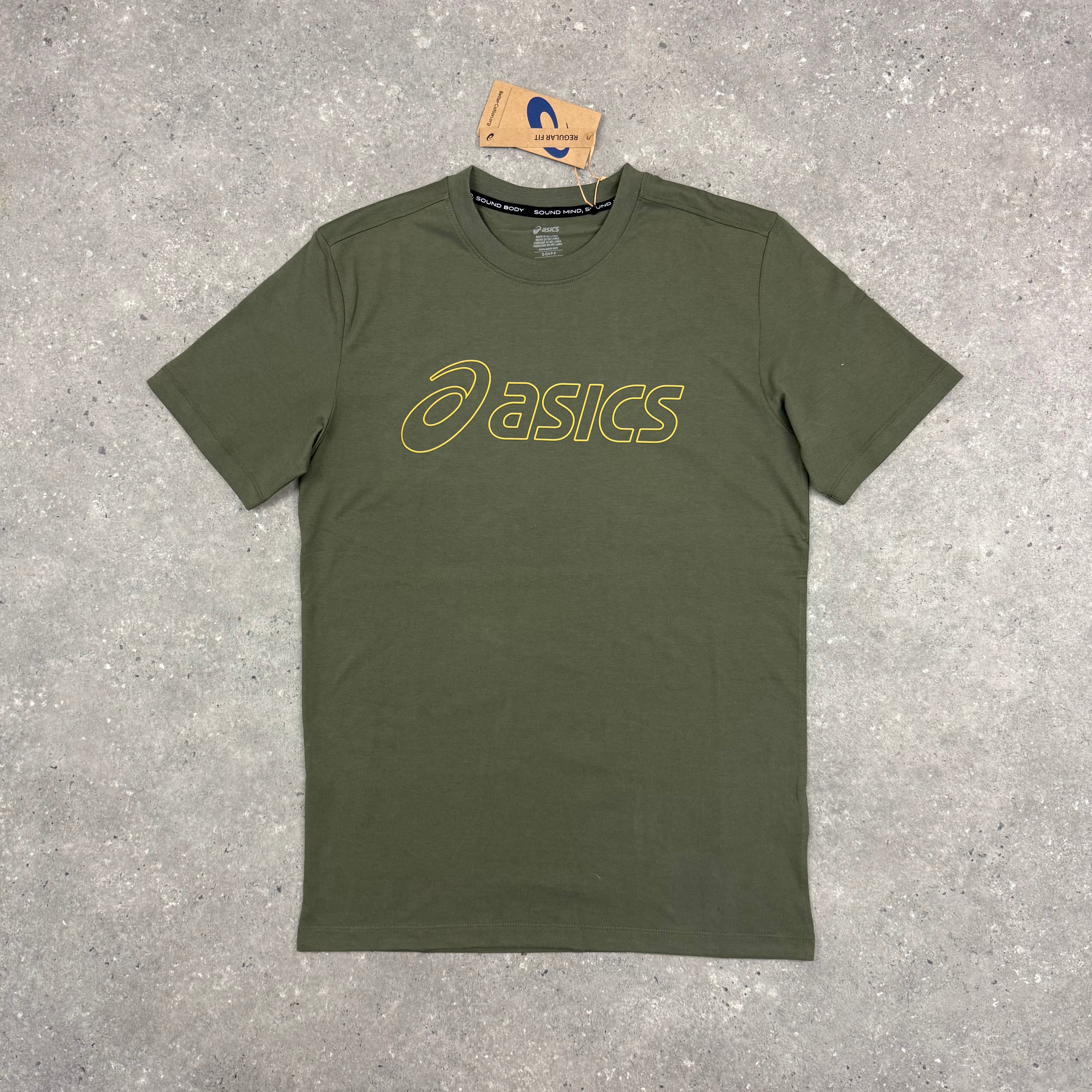 ASICS LOGO T-SHIRT & SHORT SET - MANTLE GREEN / BLACK