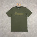 ASICS LOGO T-SHIRT & SHORT SET - MANTLE GREEN / BROWN STONE