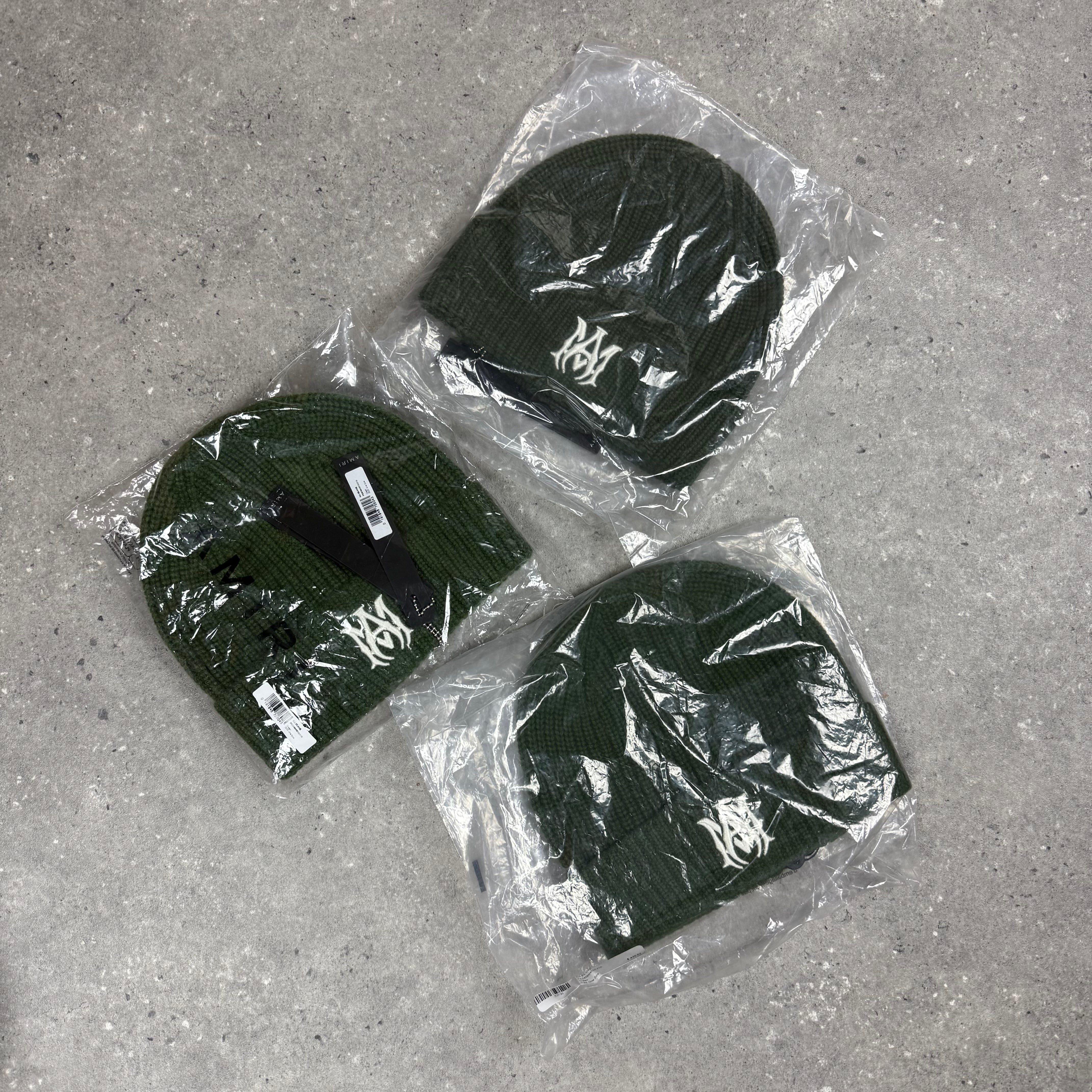 AMIRI GREEN MA LOGO BEANIE