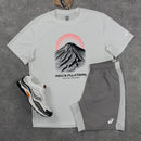 ASICS FUJITRAIL T-SHIRT & SHORT SET - CREAM / MOONROCK