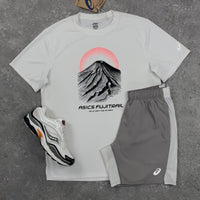 ASICS FUJITRAIL T-SHIRT & SHORT SET - CREAM / MOONROCK