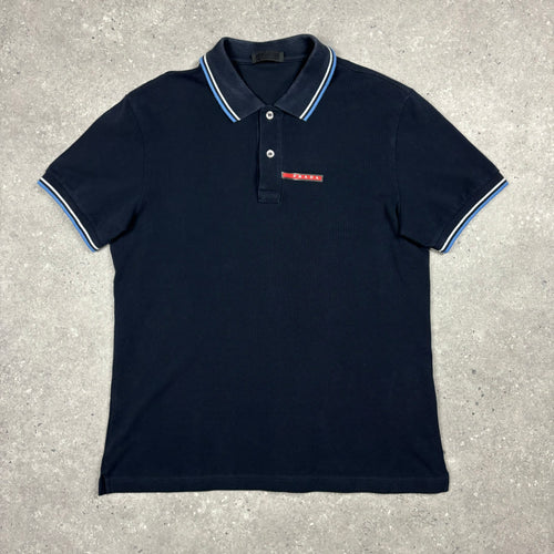 PRADA NAVY POLO T-SHIRT (FITS S)