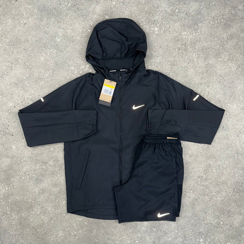 NIKE REPEL WINDRUNNER JACKET & SHORTS SET - BLACK
