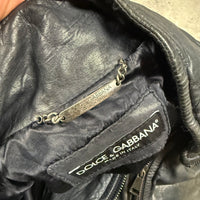 DOLCE & GABBANA LEATHER JACKET - (XS)
