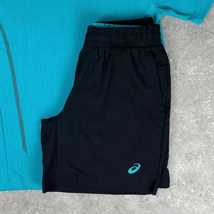 ASICS DOUBLE POCKET BLACK SHORTS - LAGOON BLUE
